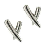 Earrings - sterling silver x shaped earrings Image.