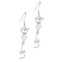 Sterling Silver Jewelry - sterling silver cz bowtie ribbon outfit earrings Image.