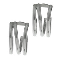 Sterling Silver Jewelry - sterling silver half spring loop earrings Image.