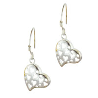 Sterling Silver Jewelry - sterling silver heart outline earrings Image.