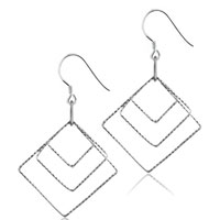 Sterling Silver Jewelry - sterling silver series of square earrings Image.