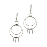 Sterling Silver Jewelry - sterling silver hoop and oval earrings Image.