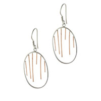 Sterling Silver Jewelry - sterling silver two tone egg shaped earrings Image.