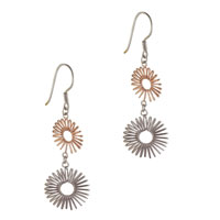 Sterling Silver Jewelry - sterling silver two tone sunbeam earrings Image.