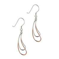 Sterling Silver Jewelry - sterling silver two tone hollow droplet earrings Image.