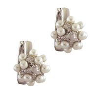 Sterling Silver Jewelry - cluster of faux pearl earrings Image.