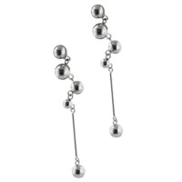 Sterling Silver Jewelry - sterling silver dangle balls and stick fashion earrings Image.