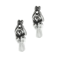 Sterling Silver Jewelry - sterling silver person in hood earrings Image.
