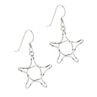 Sterling Silver Jewelry - sterling silver star laced earrings Image.