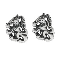 Sterling Silver Jewelry - sterling silver artistic cat animal earrings Image.