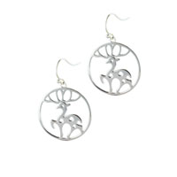 Sterling Silver Jewelry - sterling silver deer animal earrings Image.