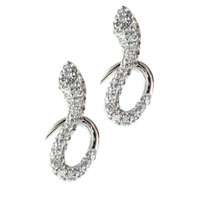 Sterling Silver Jewelry - sterling silver fancy cz twist earrings Image.