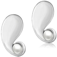 Sterling Silver Jewelry - sterling silver faux pearl accented decorative earrings Image.