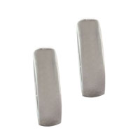 Earrings - silver polished rectangle earrings Image.