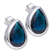 Sterling Silver Jewelry - drop september sapphire color birthstone 925 sterling silver earrings Image.