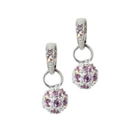 Sterling Silver Jewelry - sterling silver purple cz ball earrings Image.