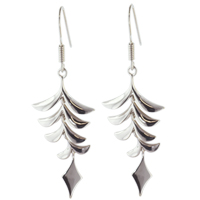 Sterling Silver Jewelry - sterling silver v shaped accented earrings Image.