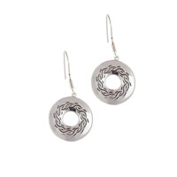 Sterling Silver Jewelry - sterling silver accented donut earrings Image.