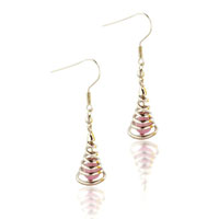 Sterling Silver Jewelry - sterling silver faux pearl decorated swirl earrings Image.