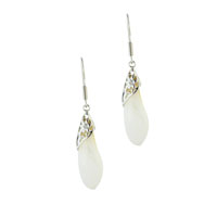 Sterling Silver Jewelry - sterling silver dangle faux pearl droplet earrings Image.