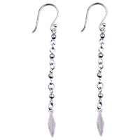 Sterling Silver Jewelry - long dangle chain 925 sterling silver earrings Image.