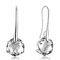 Earrings - april white clear pentagram crystal earrings Image.