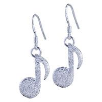 Sterling Silver Jewelry - silver musical symbols earrings Image.