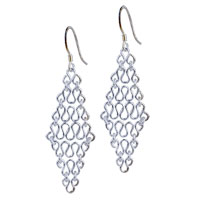 Sterling Silver Jewelry - netlike diamond earrings Image.