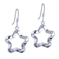 Sterling Silver Jewelry - silver waved star earrings Image.