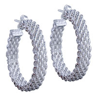 Sterling Silver Jewelry - silver chain hoop earrings Image.