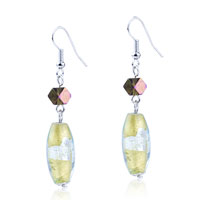 Earrings - gold foil oval shape earrings Image.