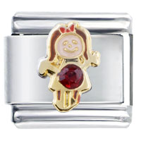 Italian Charms - january birthstone cute girl italian charm Image.