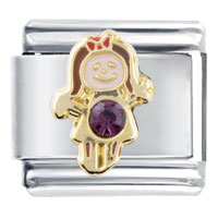 Italian Charms - february birthstone cute girl italian charm Image.