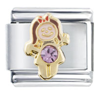 Italian Charms - june birthstone cute girl italian charm Image.