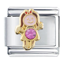 Italian Charms - july birthstone cute girl italian charm Image.