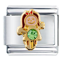 Italian Charms - august birthstone cute girl italian charm Image.
