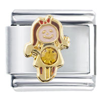 Italian Charms - november birthstone cute girl italian charm Image.