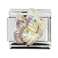 Italian Charms - yellow and pink wing butterfly italian charm Image.