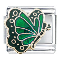 Italian Charms - green butterfly italian charm Image.