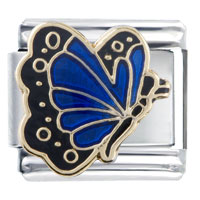 Italian Charms - deep blue butterfly italian charm Image.