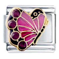 Italian Charms - february birthstone butterfly italian charm Image.