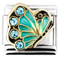 Italian Charms - march birthstone butterfly italian charm Image.