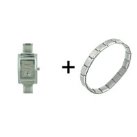 Pugster Gift Center - rectangular grey combination italian charm bracelet Image.