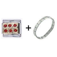 Pugster Gift Center - january garnet color birthstone italian charm bracelets combination Image.