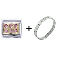 Pugster Gift Center - july ruby color birthstone italian charm bracelets combination Image.