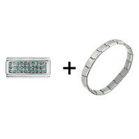 Pugster Gift Center - may emerald color thirty birthstone combination italian charm bracelet Image.