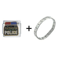 Pugster Gift Center - fashion police combination italian charm bracelet Image.