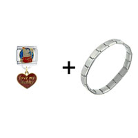 Pugster Gift Center - love my hubby combination italian charm bracelet Image.