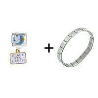 Pugster Gift Center - peace on earth combination italian charm bracelet Image.