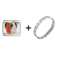 Pugster Gift Center - love cats in heart combination italian charm bracelet Image.